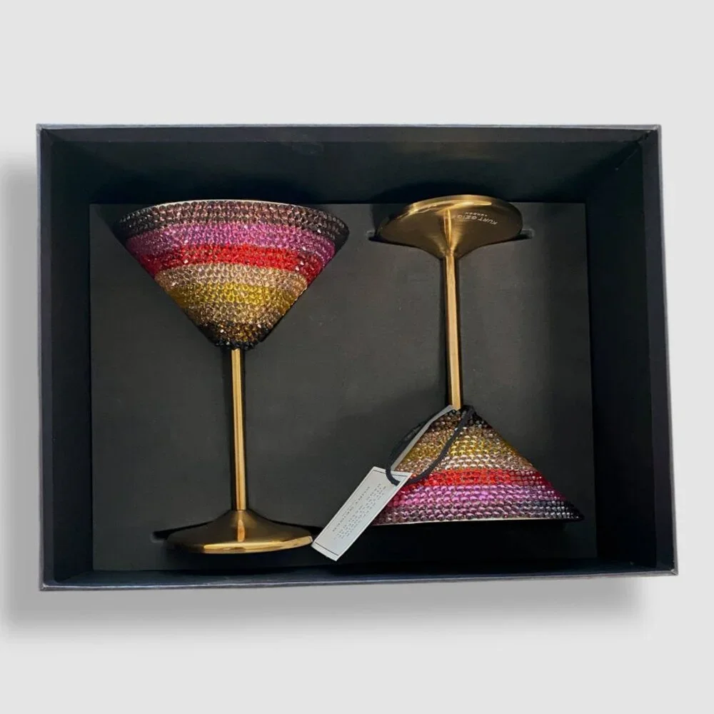 ❌SOLD❌Rare! Kurt Geiger - Wonka x Kurt Geiger London Stripe Martini Glasses - Picture 4 of 5